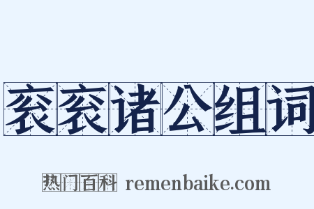 衮衮诸公组词是什么意思的图片
